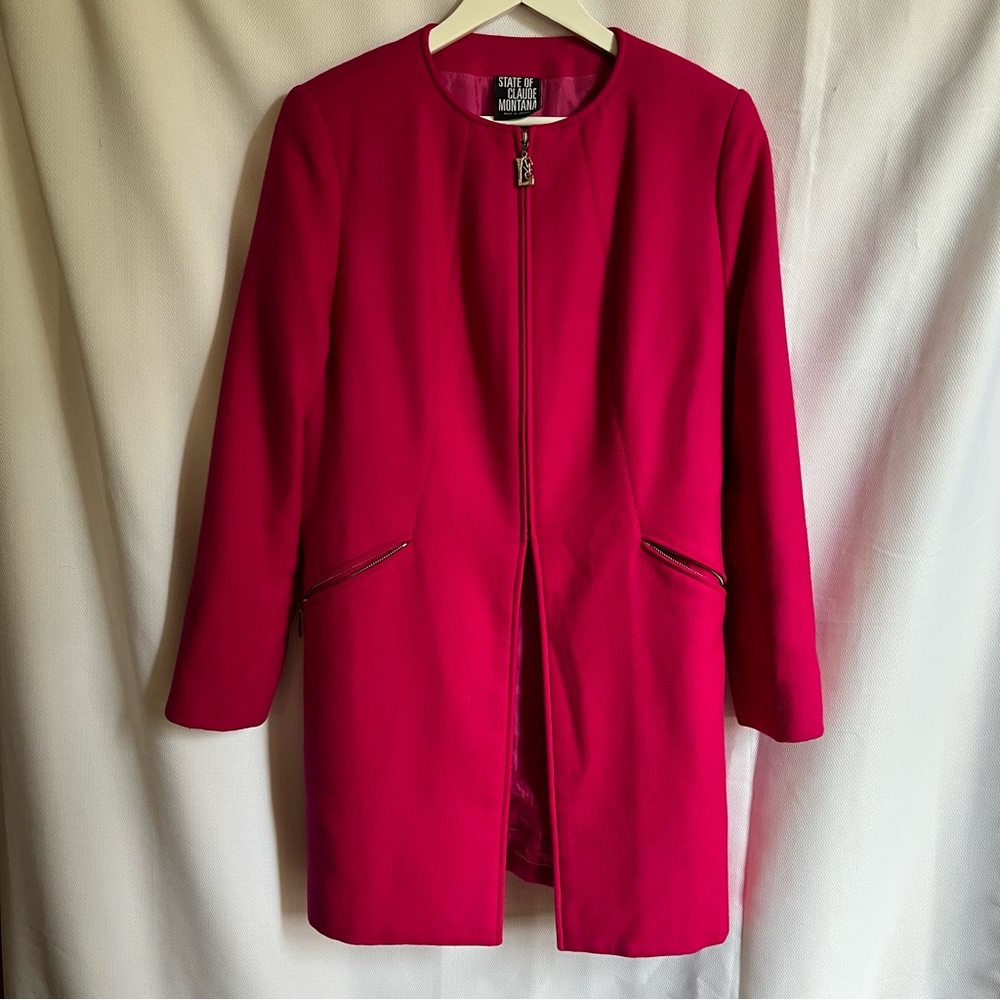 State of Claude Montana pink wool coat